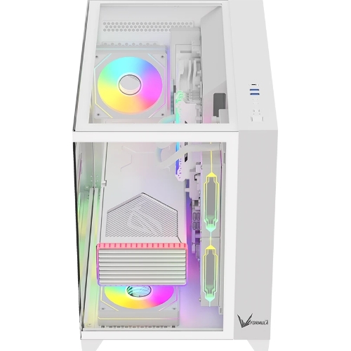 Компьютерный корпус AeroCool/Formula Crystal Z9ML Floe белый без БП mATX 4x120мм 2xUSB 3.0 1xUSB3.1 audio bott PSU