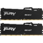 Оперативная память Kingston Fury Beast, DDR5, 32Gb (2x16 Gb), 6400 MHz, CL32, радиатор, RGB, черный