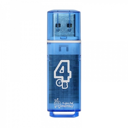 Флешка USB Smartbuy Glossy series Blue (SB4GbGS-B), 4Gb, USB 2.0, R/W 25/15, синий