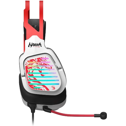 Гарнитура Bloody G560 Naraka белый/красный, проводная, подсветка