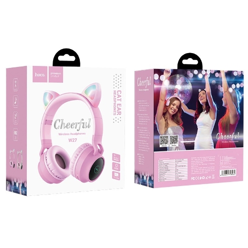 Беспроводные/проводные наушники Hoco W27 серый, накладные, Bluetooth + проводной, 