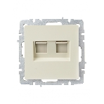 Розетка компьютерная двойная RJ11+RJ45 IEK BRITE РК/Т12-БрКр кат.5E бежевый