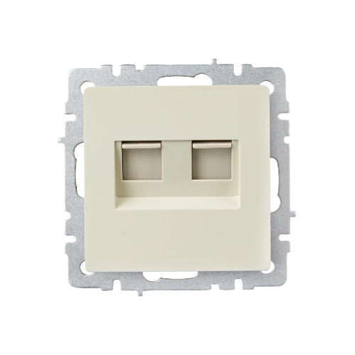 Розетка компьютерная двойная RJ11+RJ45 IEK BRITE РК/Т12-БрКр кат.5E бежевый