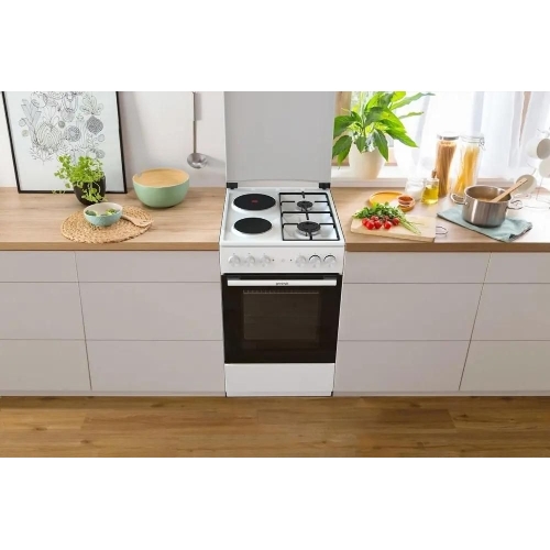Плита комбинированная Gorenje GK5A12WG белый, конфорок 2 газовых и 2 электрических, духовка 68 л, 50 см x 85 см x 59.4 см