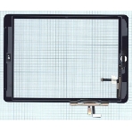 Сенсорное стекло (тачскрин) для iPad Air (A1474, A1475, A1476), белое с кнопкой OEM