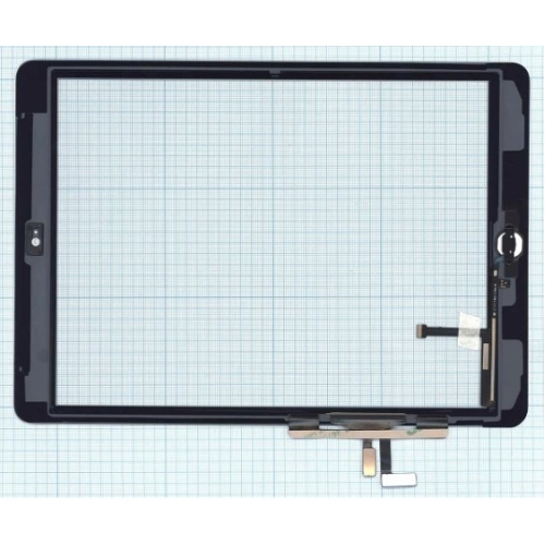 Сенсорное стекло (тачскрин) для iPad Air (A1474, A1475, A1476), белое с кнопкой OEM