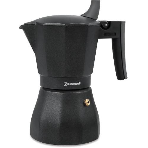 Кофеварка гейзерная Rondell Kafferro RDA-994, 0.45 л, алюминий, черный