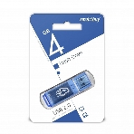 Флешка USB Smartbuy Glossy series Blue (SB4GbGS-B), 4Gb, USB 2.0, R/W 25/15, синий