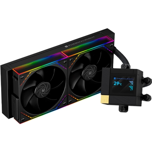 Система жидкостного охлаждения Thermalright Core Matrix 240 Vision (240мм, LED, Black, ARGB/Fans: 2x120мм, 68.9CFM, 28.2dBA, 2000RPM/Pump height 64.4мм, Rad thickness 27мм/S: 1700, 1200, 1851, 115X, AM5, AM4)