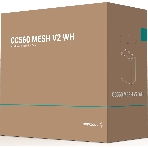 Компьютерный корпус Deepcool CC560 MESH V2 WH без БП, боковое окно (закаленное стекло), 3x120мм ARGb LED вентилятор спереди и 1x120мм ARGb LED вентилятор сзади, белый, ATX
