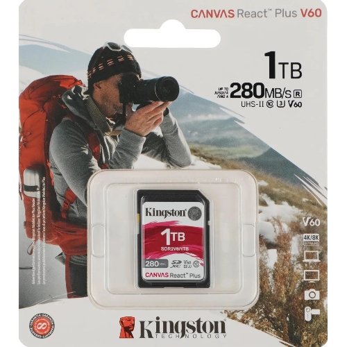 Флеш карта SDXC Kingston SDR2V6/1Tb Canvas React Plus w/o adapter 1Tb