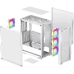 Компьютерный корпус Deepcool CC560 MESH V2 WH без БП, боковое окно (закаленное стекло), 3x120мм ARGb LED вентилятор спереди и 1x120мм ARGb LED вентилятор сзади, белый, ATX