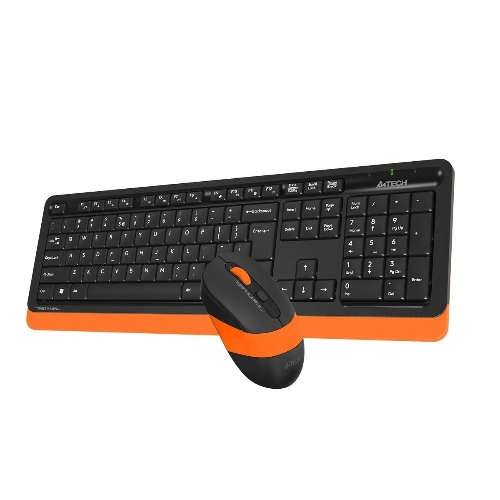 Комплект клавиатура+мышь A4Tech FStyler FG1010 беспроводной, USB, 2000 DPI, чёрный/оранжевый