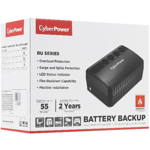 Источник бесперебойного питания CyberPower BU850E/850 ВА/425 Вт/4 х CEE 7 (евророзетка)