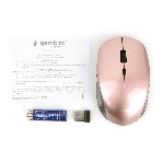 Мышь беспроводная Gembird MUSW-250-3 розовый, 1600 dpi, радиоканал, USB, кнопки - 4