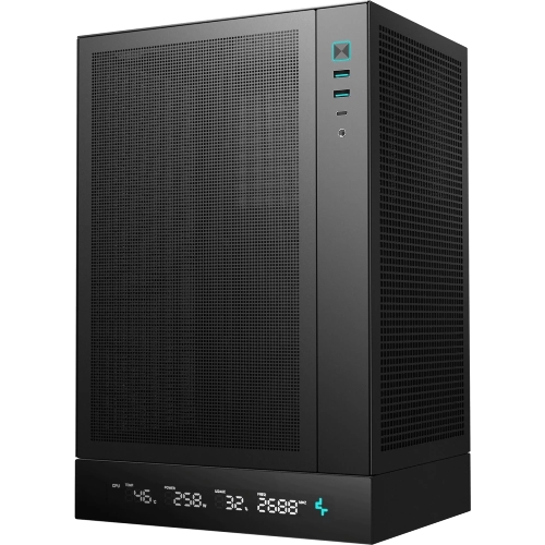 Компьютерный корпус Deepcool CH170 DIGITAL черный без БП mini-ITX 1x120мм 1xUSB 2.0 1xUSB 3.0 audio bott PSU