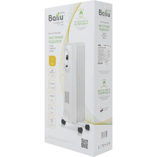 Обогреватель масляный Ballu Comfort BOH/CM-05WDN 1000 (5 секций) белый, 1000 Вт, 15 м2, термостат