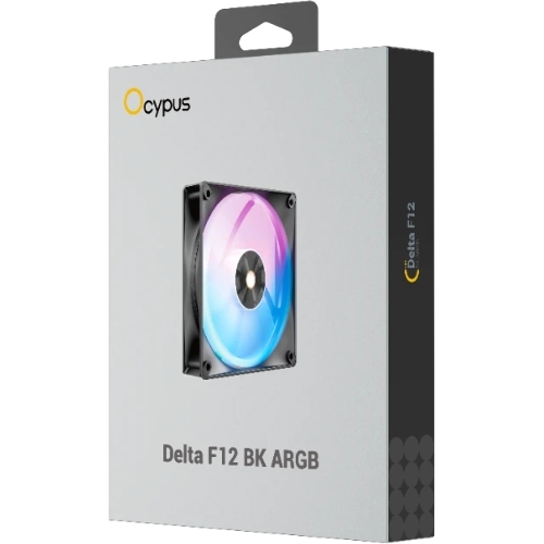 Вентилятор для корпуса Ocypus Delta F12 BK, 120x120x25мм, 4-PIN PWM, 500-2000 RPM, 29 DBA MAX, HYDRO BEARING