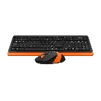 Комплект клавиатура+мышь A4Tech FStyler FG1010 беспроводной, USB, 2000 DPI, чёрный/оранжевый
