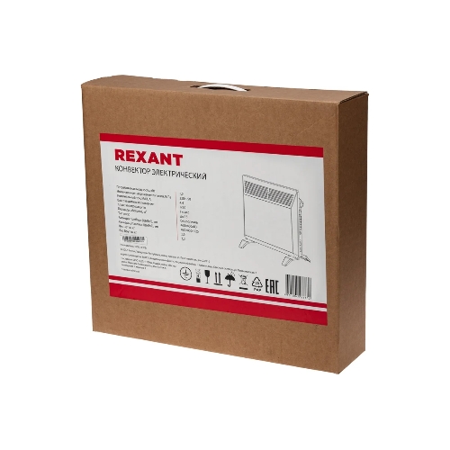 Конвектор электрический Rexant белый, 1000 Вт, 15 м2, термостат