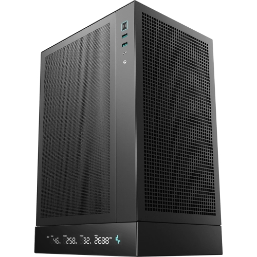 Компьютерный корпус Deepcool CH170 DIGITAL черный без БП mini-ITX 1x120мм 1xUSB 2.0 1xUSB 3.0 audio bott PSU
