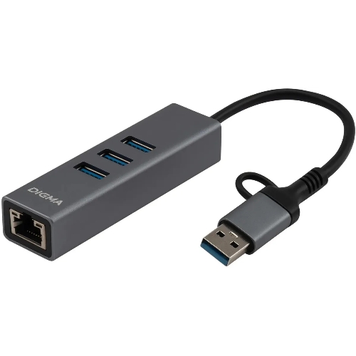 Сетевой адаптер Gigabit Ethernet Digma DLA-GEUCH3 USB 3.0
