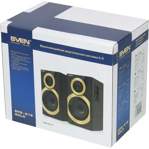 Акустическая система SVEN SPS-619 GOLD акустическая система 2.0, мощность 2х10 Вт(RMS)