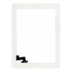 Сенсорное стекло (тачскрин) для iPad 2 (A1395, A1396, A1397), белое с кнопкой OEM