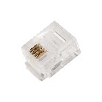 Коннектор LANMASTER TWT-PL12-6P4C/JR100, UTP кат.3 RJ12, прозрачный (упак.: 100 шт)