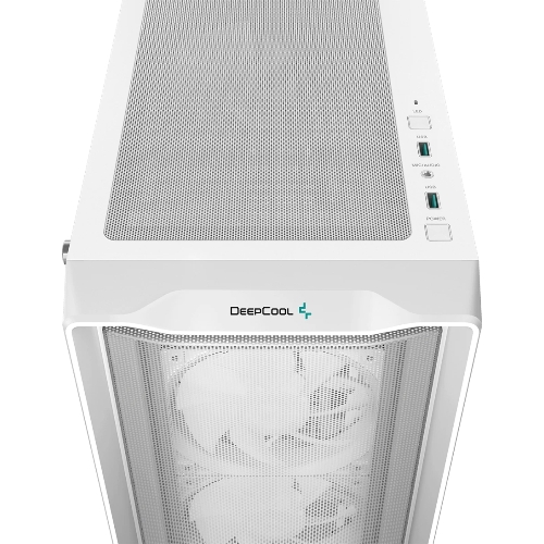 Компьютерный корпус Deepcool CC560 MESH V2 WH без БП, боковое окно (закаленное стекло), 3x120мм ARGb LED вентилятор спереди и 1x120мм ARGb LED вентилятор сзади, белый, ATX