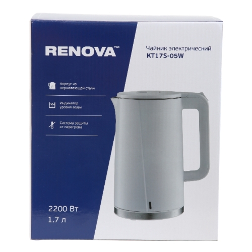 Чайник электрический Renova KT17S-05W нержавеющая сталь