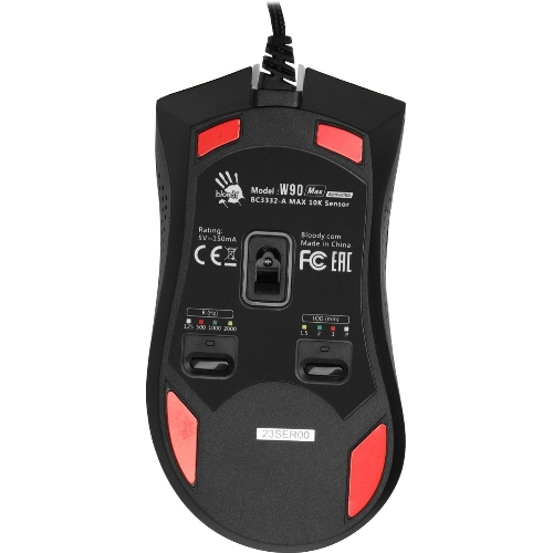 Мышь проводная A4Tech Bloody W90 Max белый/черный, 10000 dpi, USB, кнопки - 10
