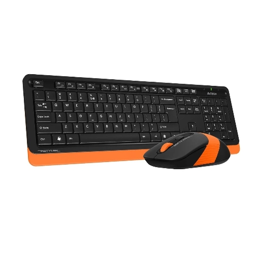 Комплект клавиатура+мышь A4Tech FStyler FG1010 беспроводной, USB, 2000 DPI, чёрный/оранжевый