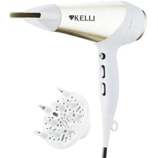 Фен Kelli KL-1125 белый/золотистый, 2400 Вт