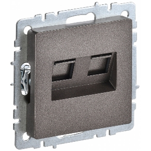 Розетка компьютерная двойная RJ11+RJ45 IEK BRITE РК/Т12-БрТБ кат.5E темная бронза