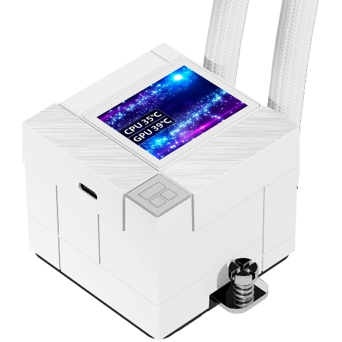Система жидкостного охлаждения Thermalright Core Matrix 240 Vision (240мм, LED, White, ARGB/Fans: 2x120мм, 68.9CFM, 28.2dBA, 2000RPM/Pump height 64.4мм, Rad thickness 27мм/S: 1700, 1200, 1851, 115X, AM5, AM4)