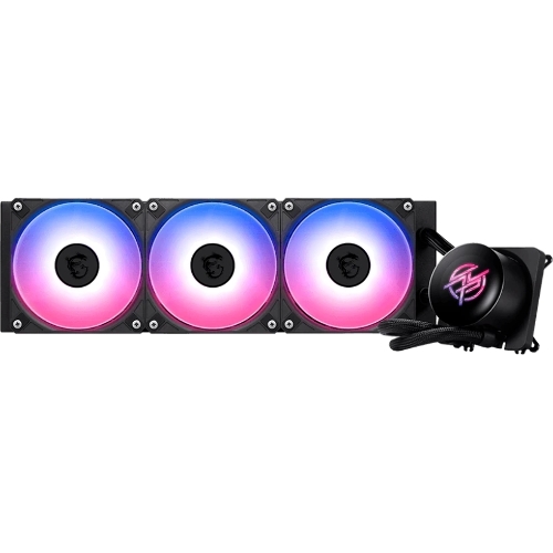Система жидкостного охлаждения/ Water Cooling System MSI MPG CORELIQUID P13 360 (300W, 360мм, LED, Black, ARGB/ Fans: 3x120мм, 64.89CFM, 2050RPM/ Pump 20dBA, 3400RPM, Rad thickness 27мм/ S: 1851, 1700, AM5, AM4)