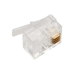 Коннектор LANMASTER TWT-PL12-6P4C/JR100, UTP кат.3 RJ12, прозрачный (упак.: 100 шт)