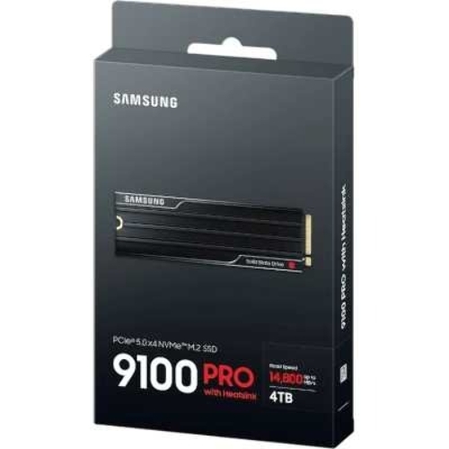 Накопитель SSD 4Tb Samsung 9100 PRO, M.2, PCI-E 5.0 x4, TLC 3D NAND R/W - 14800/13400 Mb/s с радиатором