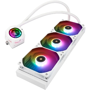 Система жидкостного охлаждения Thermalright Core Vision 360 (360mm, LED, White, ARGB/Fans: 3x120mm, 72.37CFM, 27.7dBA, 2000RPM/Pump height 66mm, Rad thickness 27mm/S: 1700, 1200, 1851, 115X, 2011, 2066, AM5, AM4)