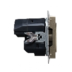 Розетка 1-местная IEK BRITE РЮш11-1-БрШ (BR-R14-16-U22-018-K37) с заземлением, с защитными шторками, 16А, с USB A+C 18 Вт, шампань