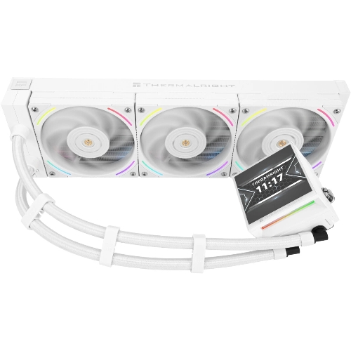 Водяное охлаждение для процессора Thermalright Hyper Vision 360 (360mm, LED, White, ARGB/Fans: 3x120mm, 69CFM, 27dBA, 2150RPM/Pump height 68mm, 6400RPM, Rad thickness 27mm/S: 1700, 1200, 1851, 115X, 2011, 2066, AM5, AM4)