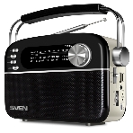 Радиоприемник белый SVEN SRP-505 (4 Вт, FM/AM/SW, USB, SD/microSD, Bluetooth, 1200 мАч)