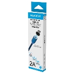 Кабель Maxvi MCm-01M blue, USB-A - microUSB, 2A, магнитный разъем, LED Описание: ток макс. нагрузки 2А, макс. напряжение 5V; стандарт USB 2.0; длина 1м, нейлоновая оплетка, съемный магнитный коннектор, LED подсветка, синий с черными вставками