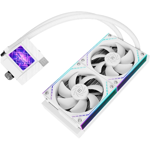 Система жидкостного охлаждения Thermalright Core Matrix 240 Vision (240мм, LED, White, ARGB/Fans: 2x120мм, 68.9CFM, 28.2dBA, 2000RPM/Pump height 64.4мм, Rad thickness 27мм/S: 1700, 1200, 1851, 115X, AM5, AM4)