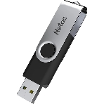 Флешка USB Netac U505 (NT03U505N-032G-32BK), 32Gb, USB 3.0, R/W 110/45, черный/серебристый