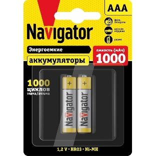 Аккумулятор Navigator NHR-1000-HR03-BP2