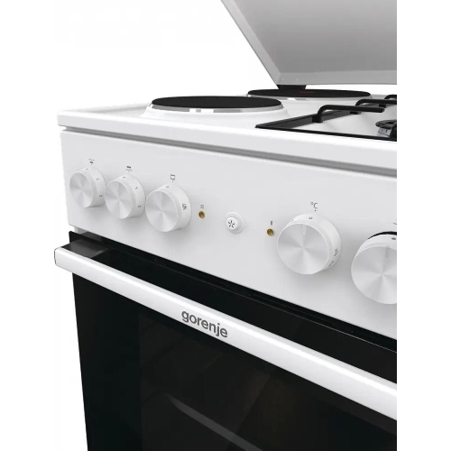 Плита комбинированная Gorenje GK5A12WG белый, конфорок 2 газовых и 2 электрических, духовка 68 л, 50 см x 85 см x 59.4 см