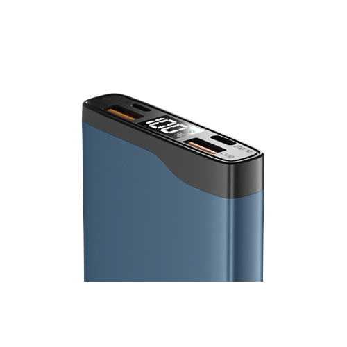 Портативный аккумулятор OLMIO QL-10, 10000mAh, 22.5W, QuickCharge3.0/PowerDelivery, LCD, голубой