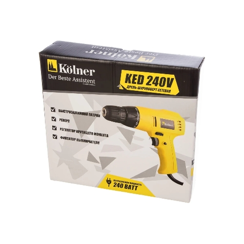 Дрель-шуруповерт Kolner KED 240 V, 240Вт, 13 Нм, щеточный